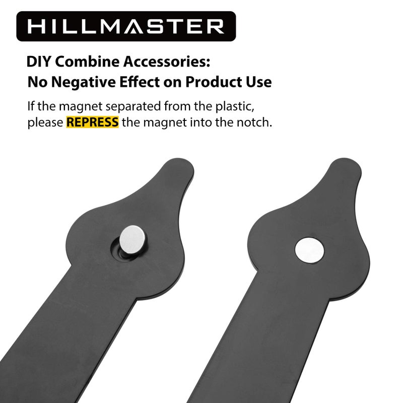 HILLMASTER Decorative Magnetic Garage Door Hinges Hardware, 6 Pieces Garage Door Accents Attractive Curb Appeal Faux Hinges Handles Decor Hardware Kit, Black(4 Hinges+2 Handles) - Image 4